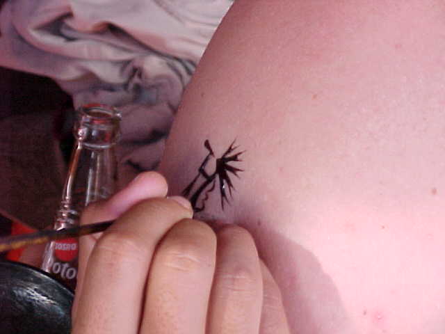 Henna tattoo of Kokopelli
