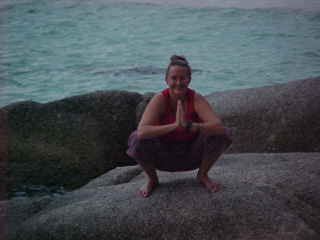 SGK practicing Yoga before the storm : Prayer (The Travel Addicts, Thailand)