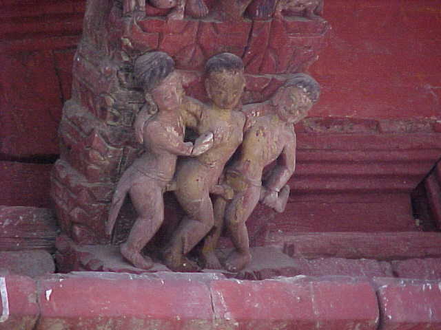 Kama Sutra : These scenes from the Kama Sutra adorn the eaves of temples to keep lightning away as the goddess of lightning is a virgin and too shy to witness such artwork (Nepal, The Travel Addicts)