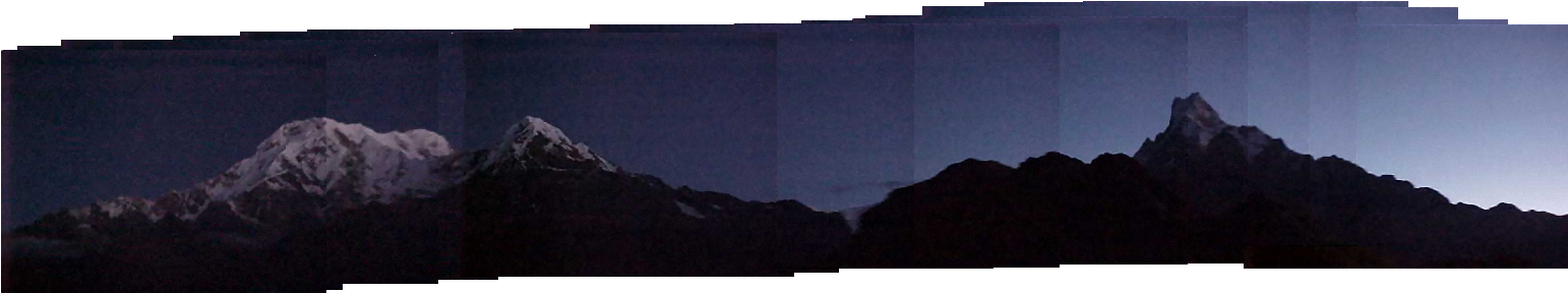 Panorama : Sunrise panorama of the Anapurna range