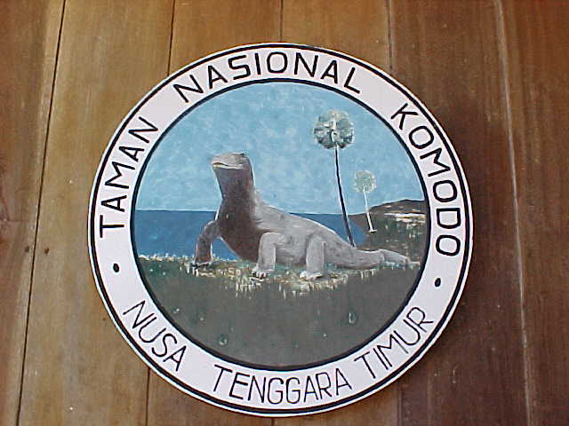 Sign says: Taman Nasional Komodo Nusa Tenggarra Timur.  Location:Komodo National Park, Komodo, Nusa Tenggara Timur, Indonesia (Indonesia, The Travel Addicts, Komodo)