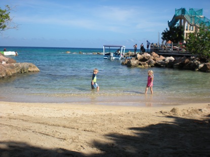 Playing in the waves